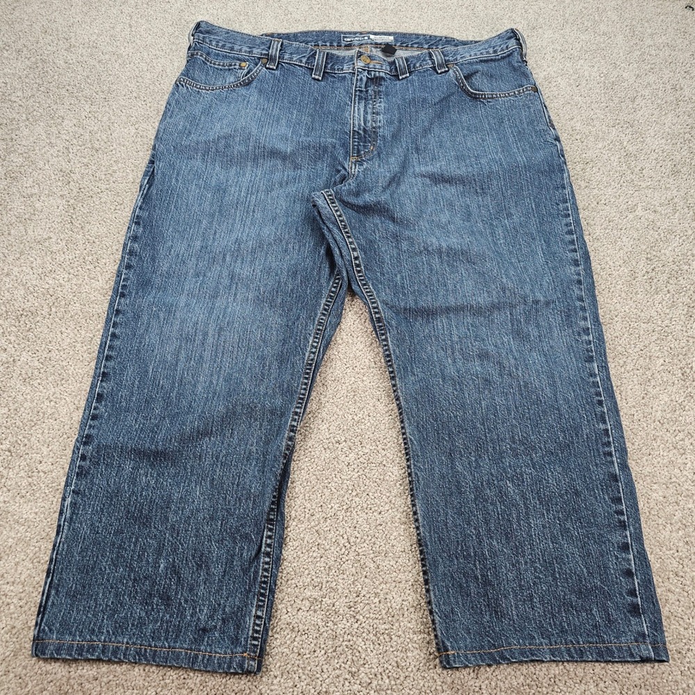 Carhartt BD5119-M Relaxed Fit Mens Blue Jeans 44x25 Medium Wash Denim‎ Hemmed